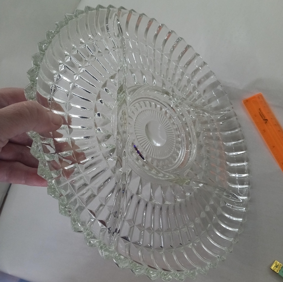 Vintage Glass 5 Part Divided Serving Platter Relish Dish - Picture 4 of 7